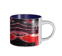 GaxfjRu Tasses en céramique faites à la main avec impression d'arènes de basket-ball, grande capacité, avec poignée en C pour café, thé et cadeaux