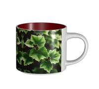 GaxfjRu Tasses en céramique faites à la main avec motif de fleurs de lierre - Grande capacité - Avec poignée en C - Pour café, thé et cadeaux