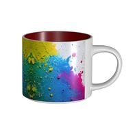 GaxfjRu Tasses en céramique faites à la main avec motif éclaboussures de peinture - Grande capacité - Avec poignée en C - Pour café, thé et cadeaux