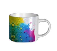 GaxfjRu Tasses en céramique faites à la main avec motif éclaboussures de peinture - Grande capacité - Avec poignée en C - Pour café, thé et cadeaux