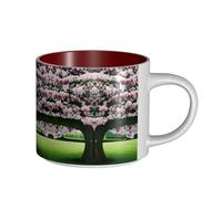 GaxfjRu Tasses en céramique faites à la main avec motif floral de lierre, grande capacité, avec poignée en C pour café, thé et cadeaux