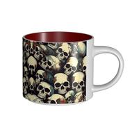 GaxfjRu Tasses en céramique faites à la main avec motif tête de mort, grande capacité, avec poignée en C pour café, thé et cadeaux