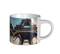 GaxfjRu Tasses en céramique faites à la main avec motif Tour Eiffel de Paris, grande capacité, avec poignée en C pour café, thé et cadeaux