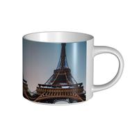 GaxfjRu Tasses en céramique faites à la main avec motif Tour Eiffel de Paris, grande capacité, avec poignée en C pour café, thé et cadeaux