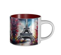 GaxfjRu Tasses en céramique faites à la main avec motif Tour Eiffel de Paris - Grande capacité - Avec poignée en C - Pour café, thé et cadeaux