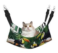 GaxfjRu Toucans Perchoir réglable en velours pour chat Motif feuilles de palmier Pour perroquet