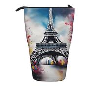 GaxfjRu Tour Eiffel Paris Peinture Imprimer Portable Telescoping Pencil Bag Organisateur avec Plusieurs Emplacements pour Outils D'écriture Accessoires