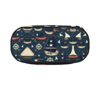 GaxfjRu Trousse à crayons avec impression sur le thème des pirates nautiques - Grande capacité - Pour la maison, l'université, le bureau - Pour adultes