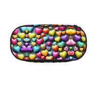 GaxfjRu Trousse à crayons colorée avec imprimé cœurs arc-en-ciel grande capacité pour la maison, l'université, le bureau pour adultes