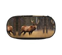 GaxfjRu Trousse à crayons de grande capacité avec imprimé cerf, ours sauvage, élan pour la maison, le collège, le bureau, pour adultes