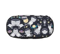 GaxfjRu Trousse à crayons de grande capacité avec imprimé chat astronaute amusant pour la maison, le collège, le bureau pour adultes