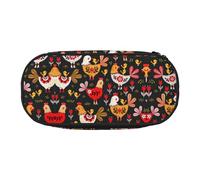 GaxfjRu Trousse à crayons de grande capacité avec imprimé coq et poules - Pour la maison, le collège, le bureau - Pour adultes