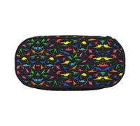 GaxfjRu Trousse à crayons de grande capacité avec imprimé dinosaure mignon pour la maison, le collège, le bureau pour adultes