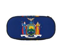 GaxfjRu Trousse à crayons de grande capacité avec imprimé drapeau de l'État de New York pour la maison, l'université, le bureau - Organiseur pour adultes