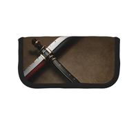 GaxfjRu Trousse à crayons en toile avec épée de samouraï japonaise à pois - Rangement organisé pour pique-nique et usage quotidien - Trousse de maquillage - Porte-crayons