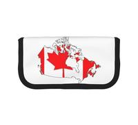 GaxfjRu Trousse à crayons en toile avec motif carte du drapeau canadien - Rangement organisé pour pique-nique et usage quotidien - Trousse de maquillage - Porte-crayons