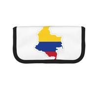 GaxfjRu Trousse à crayons en toile avec motif carte du drapeau de la Colombie, rangement organisé pour les pique-niques et un usage quotidien, trousse de maquillage, porte-crayons