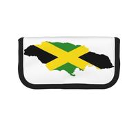 GaxfjRu Trousse à crayons en toile avec motif carte du drapeau de la Jamaïque - Rangement organisé pour pique-nique et usage quotidien - Trousse de maquillage - Porte-crayons