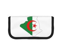 GaxfjRu Trousse à crayons en toile avec motif carte du drapeau de l'Algérie - Rangement organisé pour pique-nique et usage quotidien - Trousse de maquillage - Porte-crayons