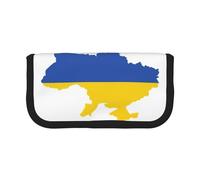 GaxfjRu Trousse à crayons en toile avec motif carte du drapeau de l'Ukraine - Rangement organisé pour pique-nique et usage quotidien - Trousse de maquillage - Porte-crayons