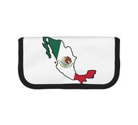 GaxfjRu Trousse à crayons en toile avec motif carte du drapeau du Mexique - Rangement organisé pour les pique-niques et un usage quotidien - Trousse de maquillage - Porte-crayons