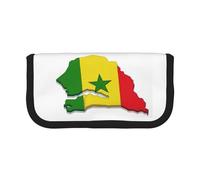 GaxfjRu Trousse à crayons en toile avec motif carte du drapeau du Sénégal - Rangement organisé pour pique-nique et usage quotidien - Trousse de maquillage - Porte-crayons