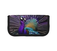 GaxfjRu Trousse à crayons en toile avec motif de paon violet - Rangement organisé pour pique-nique et usage quotidien - Trousse de maquillage