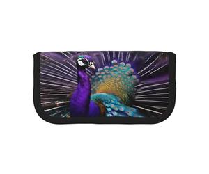 GaxfjRu Trousse à crayons en toile avec motif de paon violet - Rangement organisé pour pique-nique et usage quotidien - Trousse de maquillage