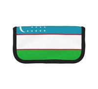GaxfjRu Trousse à crayons en toile avec motif drapeau de la République d'Ouzbékistan - Rangement organisé pour pique-nique et usage quotidien - Trousse de maquillage - Porte-crayons
