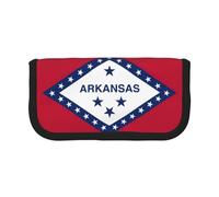 GaxfjRu Trousse à crayons en toile avec motif drapeau de l'État de l'Arkansas - Rangement organisé pour pique-nique et usage quotidien - Trousse de maquillage - Porte-crayons