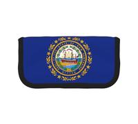 GaxfjRu Trousse à crayons en toile avec motif drapeau de l'État du New Hampshire - Rangement organisé pour pique-nique et usage quotidien - Trousse de maquillage - Porte-crayons