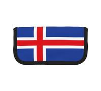 GaxfjRu Trousse à crayons en toile avec motif drapeau de l'Islande - Rangement organisé pour pique-nique et usage quotidien - Trousse de maquillage - Porte-crayons