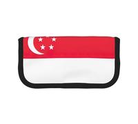 GaxfjRu Trousse à crayons en toile avec motif drapeau de Singapour - Rangement organisé pour pique-nique et usage quotidien - Trousse de maquillage - Porte-crayons