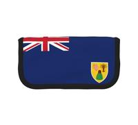 GaxfjRu Trousse à crayons en toile avec motif drapeau des îles Turques et Caïques - Pour pique-nique et usage quotidien - Trousse de maquillage - Porte-crayons