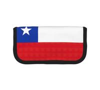 GaxfjRu Trousse à crayons en toile avec motif drapeau du Chili - Rangement organisé pour pique-nique et usage quotidien - Trousse de maquillage - Porte-crayons