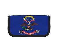 GaxfjRu Trousse à crayons en toile avec motif drapeau du Dakota du Nord - Rangement organisé pour les pique-niques et un usage quotidien - Trousse de maquillage - Porte-crayons