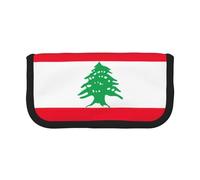 GaxfjRu Trousse à crayons en toile avec motif drapeau du Liban - Rangement organisé pour pique-nique et usage quotidien - Trousse de maquillage - Porte-crayons