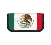 GaxfjRu Trousse à crayons en toile avec motif drapeau du Mexique - Rangement organisé pour pique-nique et usage quotidien - Trousse de maquillage - Porte-crayons