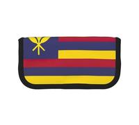 GaxfjRu Trousse à crayons en toile avec motif drapeau du royaume d'Hawaï - Rangement organisé pour pique-nique et usage quotidien - Trousse de maquillage - Porte-crayons