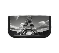 GaxfjRu Trousse à crayons en toile avec motif Tour Eiffel et nuage de Paris - Rangement organisé pour pique-nique et usage quotidien - Trousse de maquillage - Porte-crayons