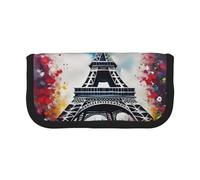 GaxfjRu Trousse à crayons en toile avec motif Tour Eiffel Paris - Rangement organisé pour pique-niques et usage quotidien - Trousse de maquillage - Porte-crayons