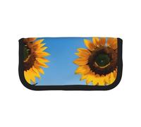 GaxfjRu Trousse à crayons en toile avec motif tournesols et pois mignons pour ranger les pique-niques et un usage quotidien, trousse de maquillage, porte-crayons
