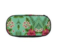 GaxfjRu Trousse à crayons hawaïenne avec imprimé feuilles tropicales et fleurs - Grande capacité - Pour la maison, l'université, le bureau - Pour adultes