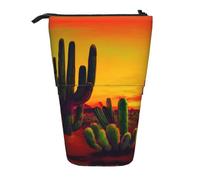 GaxfjRu Trousse à crayons télescopique portable avec imprimé cactus dans le désert, organiseur avec plusieurs emplacements, pour outils d'écriture et accessoires