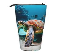 GaxfjRu Trousse à crayons télescopique portable imprimée tortue de mer, organisateur avec plusieurs emplacements, pour outils d'écriture et accessoires