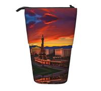 GaxfjRu Trousse à crayons télescopique portable Las Vegas Sunset Print avec plusieurs emplacements, pour outils d'écriture et accessoires
