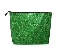 GaxfjRu Trousse de maquillage de voyage à paillettes vertes avec fermeture éclair pour femme, noir, One Size