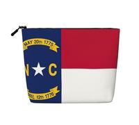 GaxfjRu Trousse de maquillage de voyage avec fermeture éclair pour femme Motif drapeau de la Caroline du Nord, noir, One Size