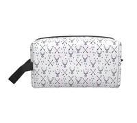GaxfjRu Trousse de maquillage de voyage avec flèches de chasse, triangles, cerf, grande trousse de maquillage pour femme pour cosmétiques, articles de toilette et accessoires, blanc, One Size