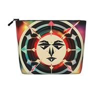 GaxfjRu Trousse de maquillage de voyage avec motif de flèches de chasse, triangles, cerf, trousse de toilette avec fermeture éclair, organiseur de maquillage pour femme, noir, One Size